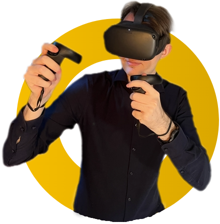 Samuel Muskovich with VR Headset
